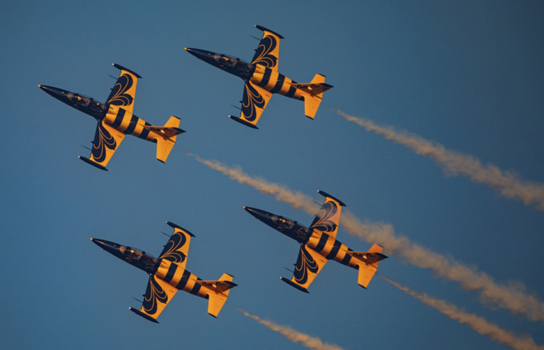 Латвийская пилотажная группа «Балтийские пчёлы» выступает на самолетах L-39