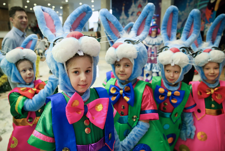 Участники новогодней елки в Государственном Кремлевском дворце. 28.12.2016 г.